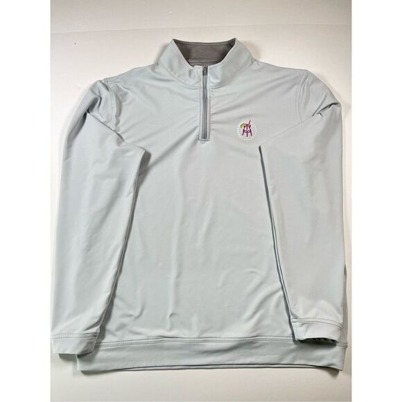 Peter Millar Perth Performance 1/4 Zip Barstool Sports British Grey Size XL EUC - Picture 7 of 11